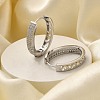 Brass Cubic Zirconia Hoop Earrings EJEW-M048-05P-1