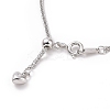 Anti-Tarnish Rhodium Plated 925 Sterling Silver Wheat Chains Necklace for Women STER-I021-02B-P-3