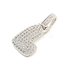Brass Micro Pave Clear Cubic Zirconia Pendants KK-B099-01P-L-2