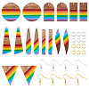 Resin & Walnut Pendants DIY Dangle Earrings Making Kits DIY-TA0011-03A-3