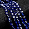 Handmade Evil Eye Lampwork Flat Round Bead Strands X-LAMP-L058-8mm-04-6