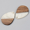Opaque Resin & Walnut Wood Pendants RESI-S389-010A-C04-2