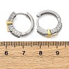 Brass Micro Pave Clear Cubic Zirconia Hoop Earrings EJEW-H158-20C-GP-5