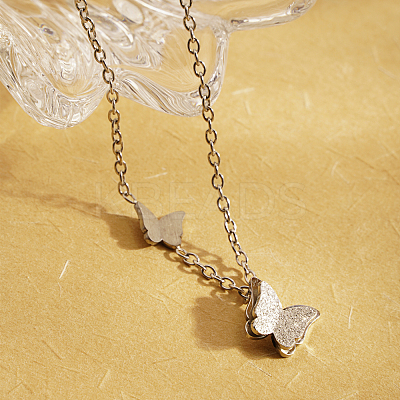 Elegant 304 Stainless Steel Butterfly Pendant Necklace for Women's Daily Wear GY2263-2-1