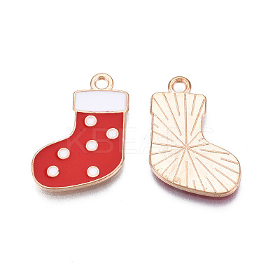 Christmas Alloy Enamel Pendants ENAM-Q442-63B-1
