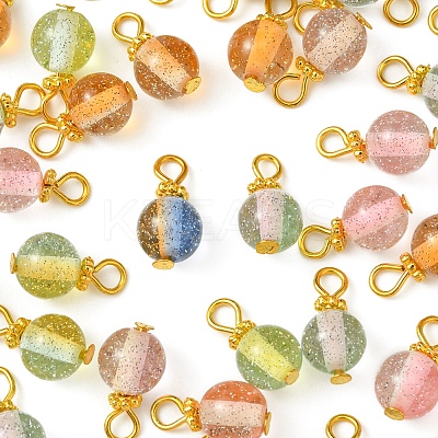 40Pcs Gradient Color Resin Pendants PALLOY-FS00029-1
