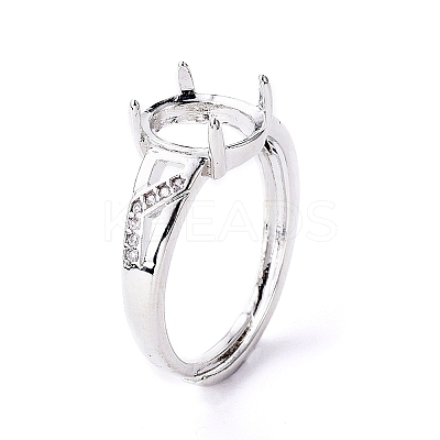 Adjustable Brass Finger Ring Components KK-L193-01P-1