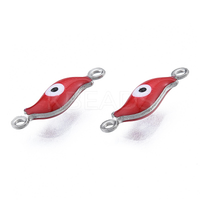 304 Stainless Steel Enamel Connector Charms STAS-N092-180-1