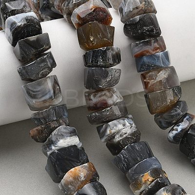 Natural Banded Agate Beads Strands G-K381-B01-1