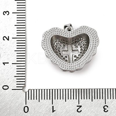 Brass Micro Pave Cubic Zirconia Pendants KK-C091-02B-PG-1