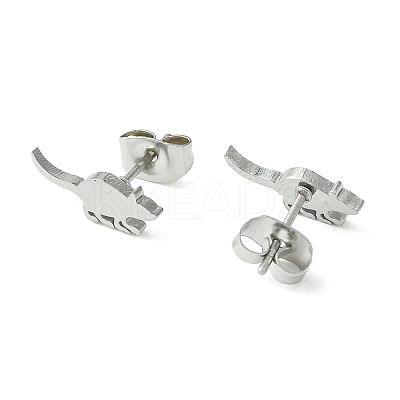 Non-Tarnish Cute Little Animal Theme 304 Stainless Steel Stud Earrings LS-EJEW-B041-03I-P-1
