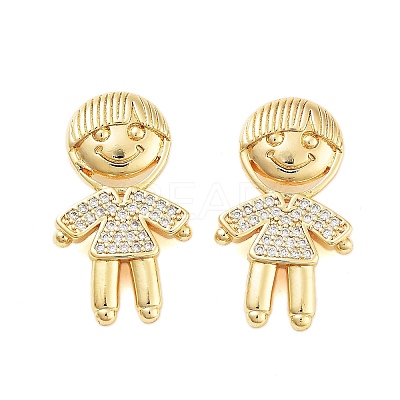 Rack Plating Brass Clear Cubic Zirconia Pendants KK-S379-09G-A-1