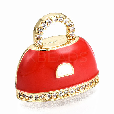 Brass Micro Pave Cubic Zirconia Enamel Pendants ZIRC-Q200-022C-NF-1