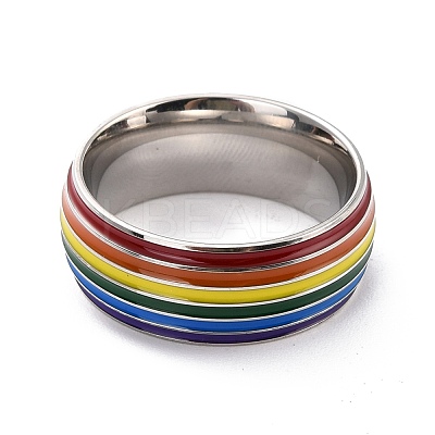 Rainbow Pride Finger Ring RJEW-M140-01P-1