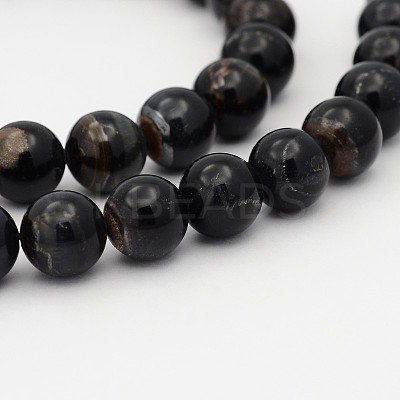 Natural Blue Tiger Eye(Dyed & Heated) Bead Strands X-G-P070-14-6mm-1