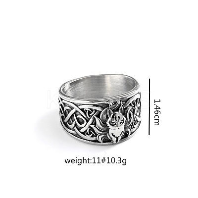 Retro 304 Stainless Steel Finger Rings for Men WGC3F58-01-1
