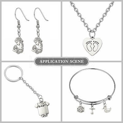100Pcs 10 Styles Tibetan Style Alloy Pendants TIBEP-CJ0002-82-1