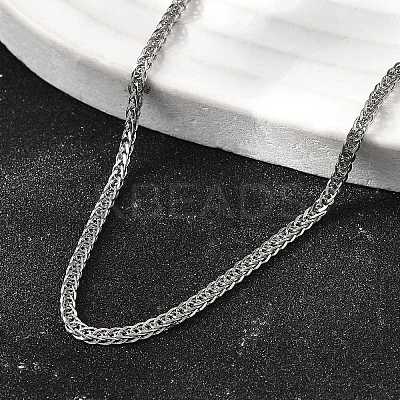 2MM 304 Stainless Steel Wheat Chain Necklaces for Men STAS-V011-03C-P-1