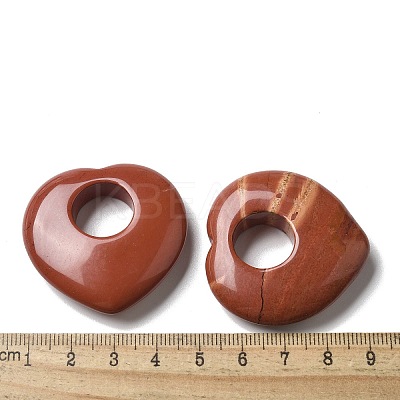 Natural Red Jasper Hollow Pendants G-C167-06E-1