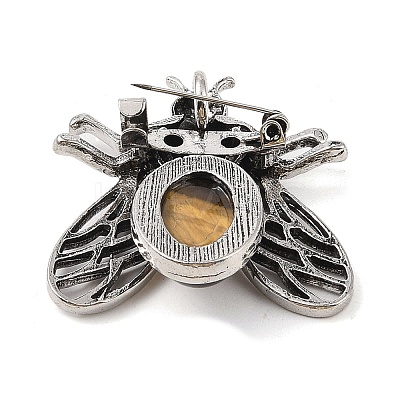 Natural Tiger Eye Brooch G-A226-04AS-10-1