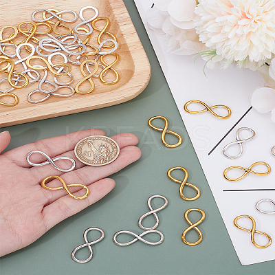 40Pcs 2 Colors Tibetan Style Alloy Linking Rings FIND-LP0003-35-1