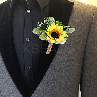 2Pcs Silk Corsage Boutonniere AJEW-CP0001-62-1