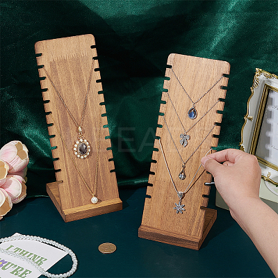 Cedarwood Jewelry Slan Back Pendant Necklace Organizer Display Stands ODIS-WH0078-23-1