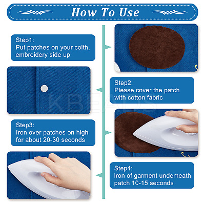 20Pcs 10 Colors Oval Iron on/Sew On Patches DIY-GF0006-52-1