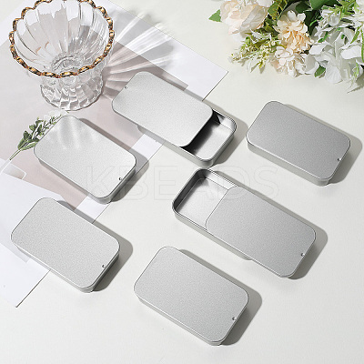 6Pcs Slide Top Tinplate Trinket Storage Boxes CON-SP0001-23F-1