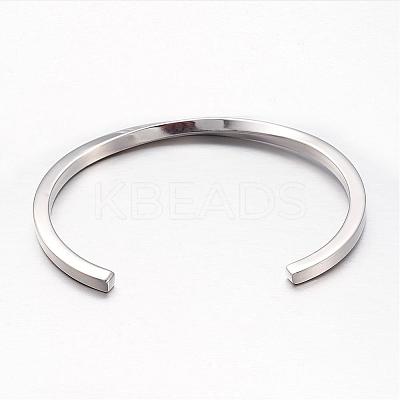 Tarnish Resistant 304 Stainless Steel Cuff Bangles BJEW-D434-05P-1