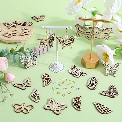 DIY Hollow Butterfly Dangle Earrings Making Kit DIY-SC0024-05-1