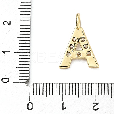 Brass Micro Pave Clear Cubic Zirconia Pendants KK-I476-01G-A-1