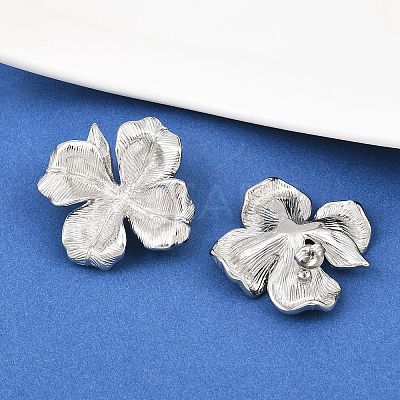 304 Stainless Steel Flower Stud Earrings EJEW-K268-76P-1