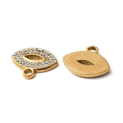 201 Stainless Steel Rhinestone Pendants STAS-D088-27G-1