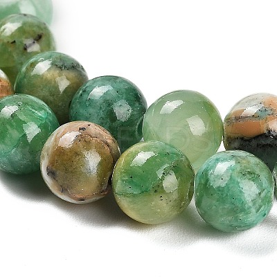 Natural Green Line Jasper Beads Strands G-B128-A03-03-1
