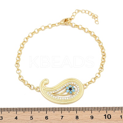 Brass Micro Pave Cubic Zirconia Link Bracelets BJEW-H202-03G-1