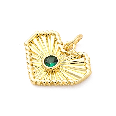 Brass Micro Pave Cubic Zirconia Pendants KK-D325-61G-01-1