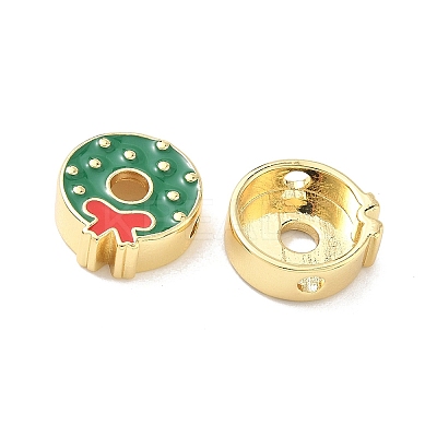 Christmas Brass Enamel Beads KK-I474-G13-1
