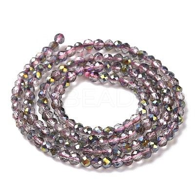 Transparent Electroplate Glass Beads Strands GLAA-H021-01B-HP02-1