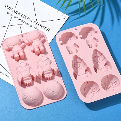 1Pc Astronaut Rocket Hemisphere DIY Silicone Molds DIY-YW0012-17-1
