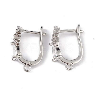 Brass Teardrop Hoop Earring Findings ZIRC-L097-055P-1