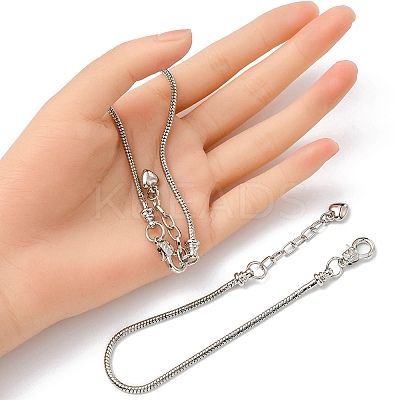2Pcs Brass European Style Bracelets For Jewelry Making KK-YW0001-55-1