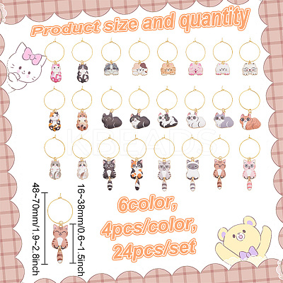 Brass Wine Glass Charms AJEW-GO00018-1