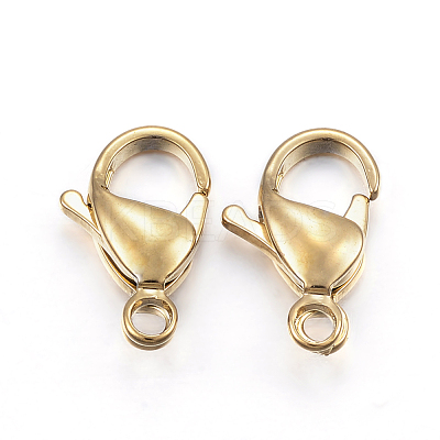 304 Stainless Steel Lobster Claw Clasps X-STAS-H352-01F-G-1