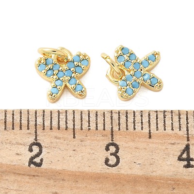 Brass Micro Pave Cubic Zirconia Charms KK-U056-42G-1