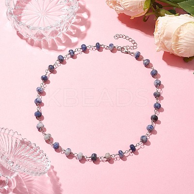 Natural Blue Spot Jasper Necklaces for Women NJEW-JN04739-03-1