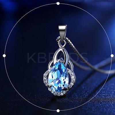 Exquisite Teardrop Brass Cubic Zirconia Pendant ZIRC-EE0001-001P-1