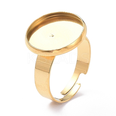 Ion Plating(IP) Adjustable 304 Stainless Steel Finger Rings Components STAS-P291-01D-G-1