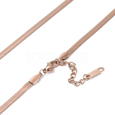 Ion Plating(IP) 304 Stainless Steel Snake Chain Necklaces NJEW-G081-12RG-1