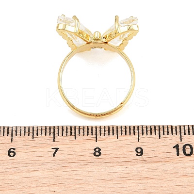 Brass Micro Pave Cubic Zirconia Finger Rings GL-CBA65A8-01G-15-1
